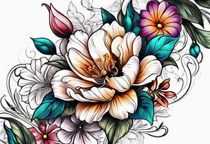 flower, cross tattoo idea