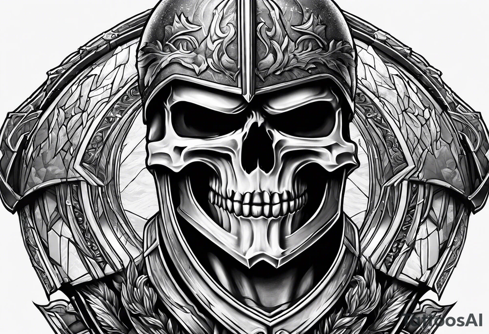 spartan soldier skull tattoo idea