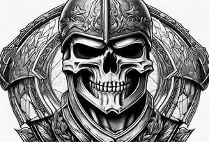 spartan soldier skull tattoo idea