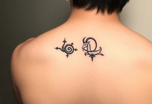 I would like a very small tattoo for behind the ear of the zodiac symbols for sagittarius and capricorn, in ONE combined tattoo tattoo idea