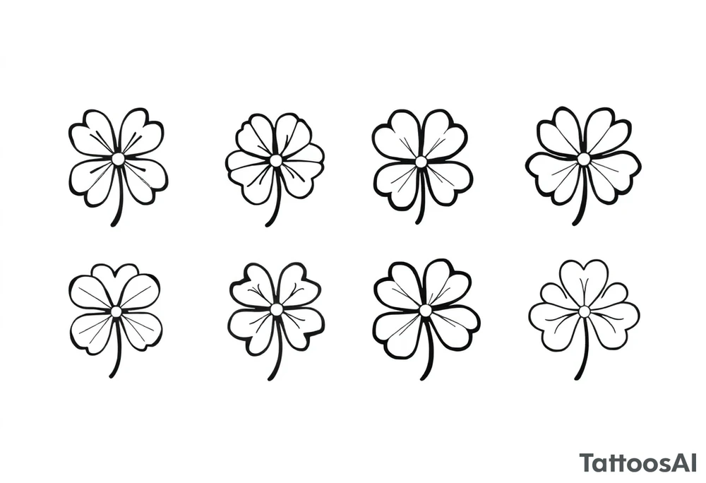 8 unique 4-leaf clovers tattoo idea