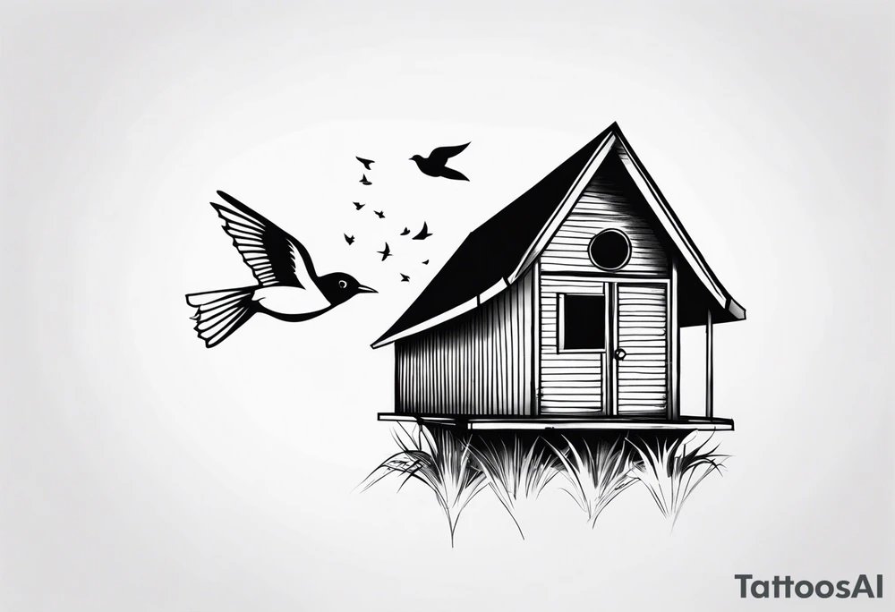 BIRD HUT tattoo idea