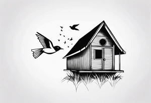 BIRD HUT tattoo idea