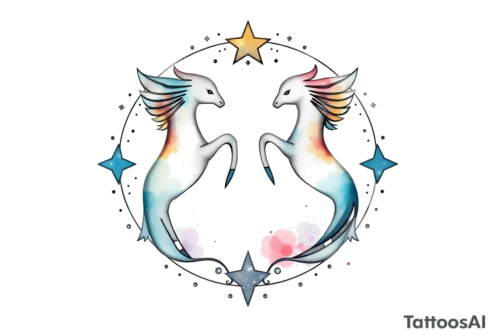 Gemini stars constellation tattoo idea