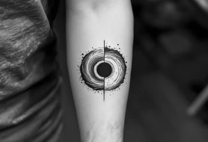 2 different universe's on each side of a black hole tattoo idea