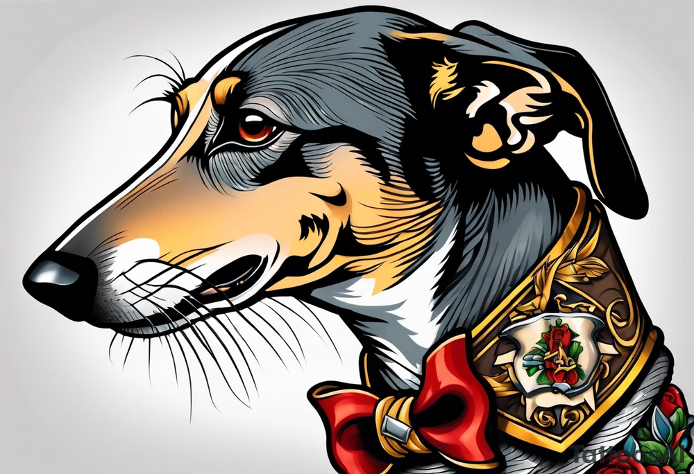 Punk greyhound tattoo idea