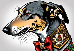 Punk greyhound tattoo idea