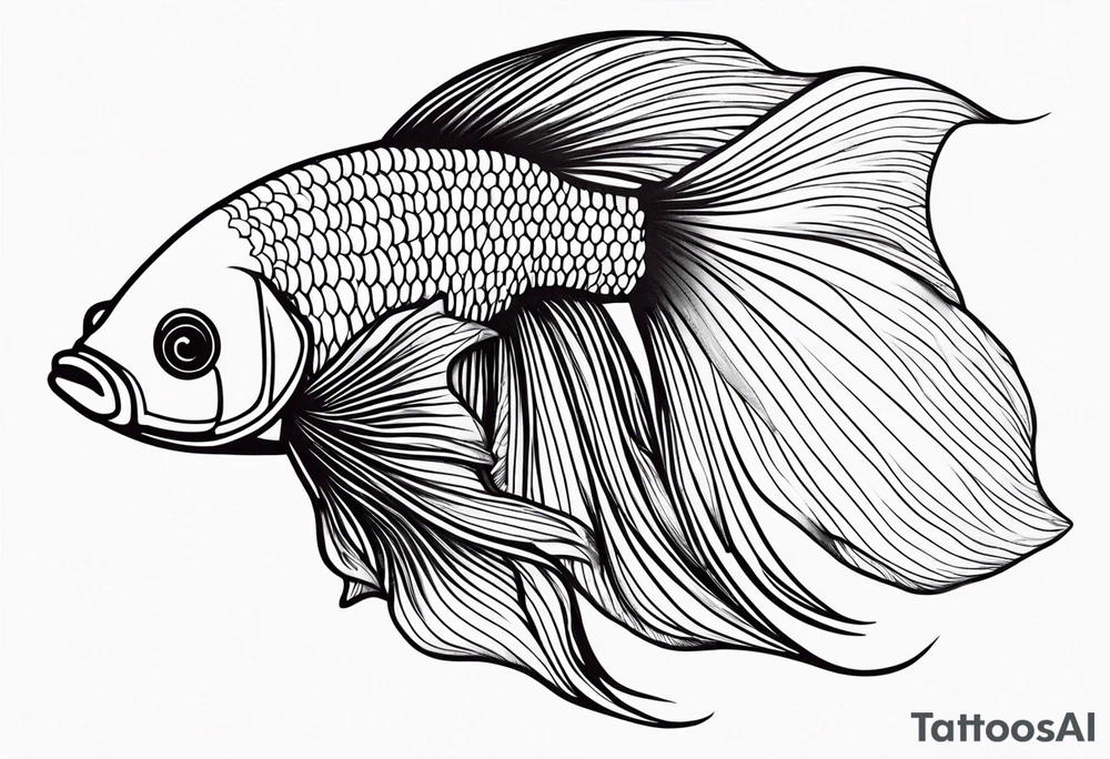 Betta fish with flowers tattoo idea