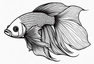 Betta fish with flowers tattoo idea