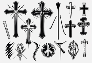Memorai Hockey stick cross tattoo idea