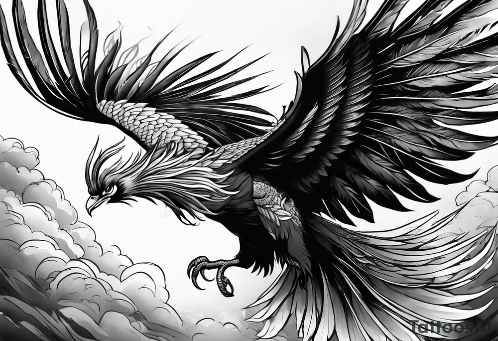 asian elegant long feathered phoenix
in flight tattoo idea asian elegant long feathered phoenix
in flight tattoo idea