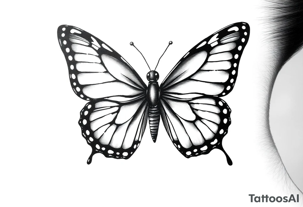 Butterfly tattoo on a neck tattoo idea