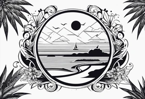 Beach full ankle tattoo idea