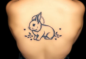 a cute little lion mane bunny rabbit tattoo idea