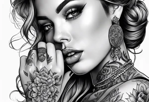 girl with tattoos smoking tattoo idea