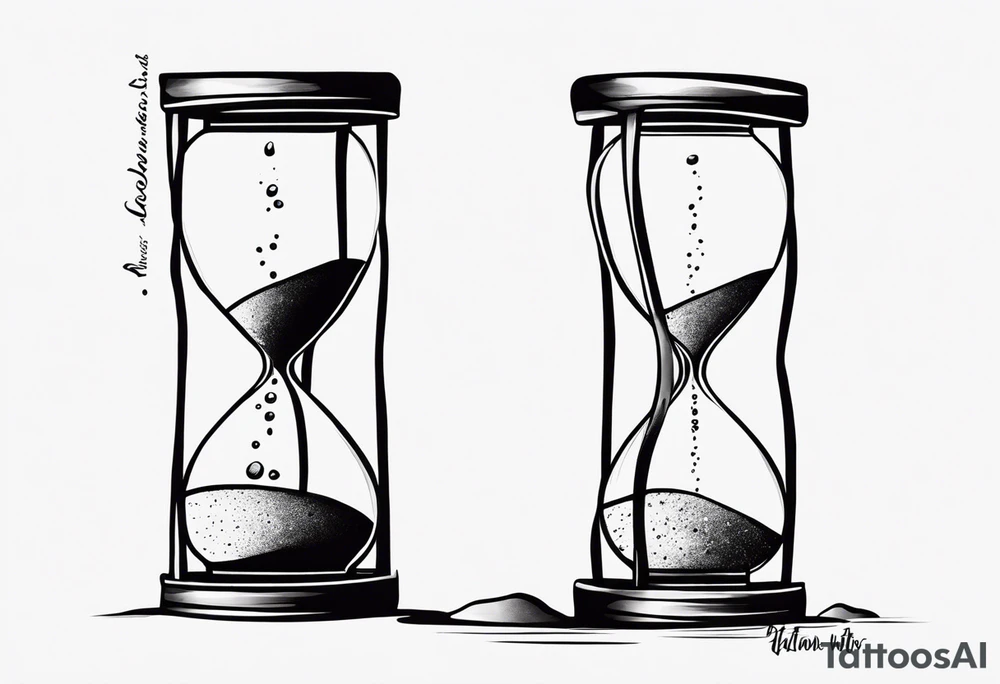 can you convert the quote into a tattoo. "Time heals what reason cannot". Involve an hourglass but the sand is leaking out and creating a message that says reason tattoo idea