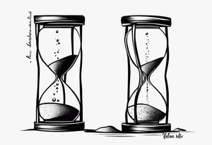 can you convert the quote into a tattoo. "Time heals what reason cannot". Involve an hourglass but the sand is leaking out and creating a message that says reason tattoo idea