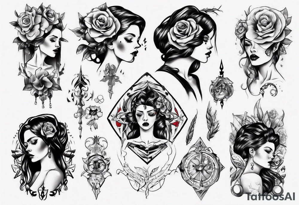 sad woman tattoo idea