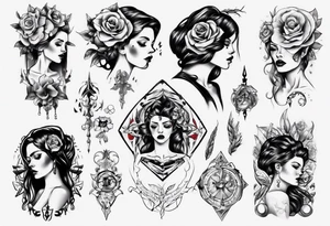 sad woman tattoo idea