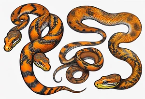 african orange-dream morph python tattoo idea
