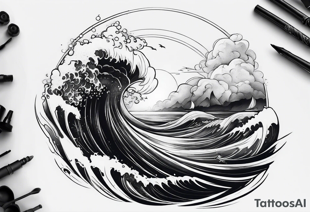 Sea Dropping from the horizon tattoo idea