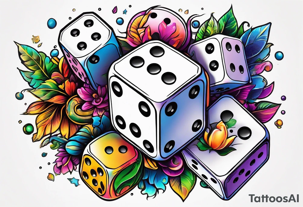 Dice, cards, money tattoo idea