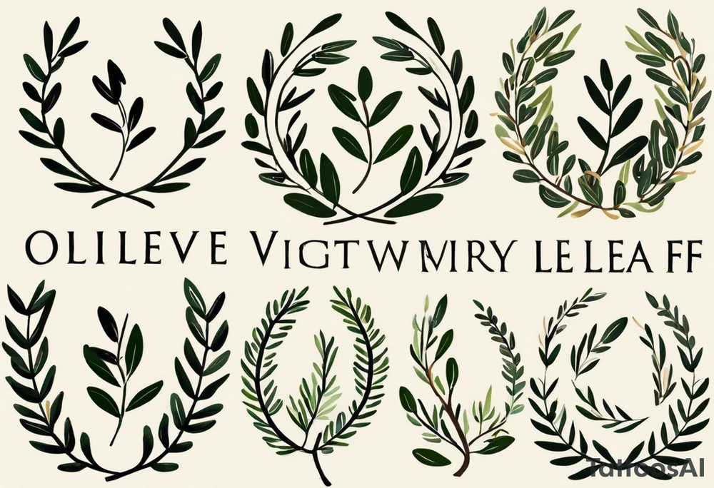 Olive Leaf: The tattoo would be centered around a stylized olive leaf, drawn in a traditional style with strong, clean lines. The leaf would be detailed with vein patterns, maintaining a natural appearance but with a classic and simplified touch.

Laurel Wreath: Surrounding the olive leaf, there could be a small laurel wreath, a classic symbol in mythology associated with victory and honor. The wreath would be made with simple, smooth lines, also in black and white, and would blend harmoniously with the leaf.

Phrase "Mens sana in corpore sano": The phrase would be placed below the leaf and wreath, in a classic serif font that evokes ancient texts, adding a touch of wisdom and tradition to the design. The phrase could be slightly curved to follow the natural shape of the design above. tattoo idea
