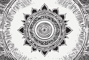 simple sunshine shape made of dots, quite tribal and basic looking. no solid lines tattoo idea