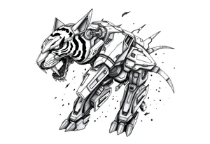 A giant mech gundam tiger tattoo idea