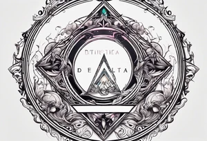 letter delta inside a circle, subtle, girly tattoo idea