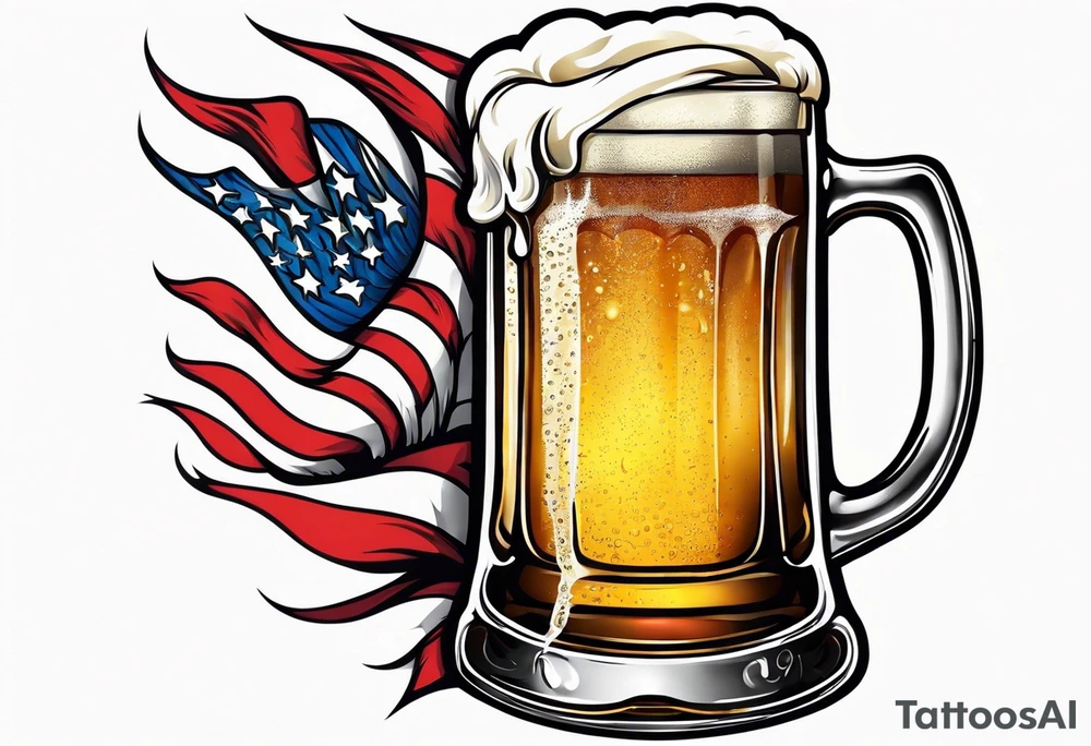 American classic tattoo of beer mug tattoo idea