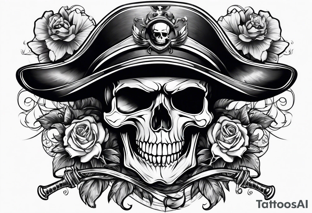 Skull pirate tattoo idea