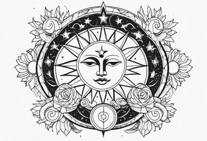Sun and moon tattoo idea