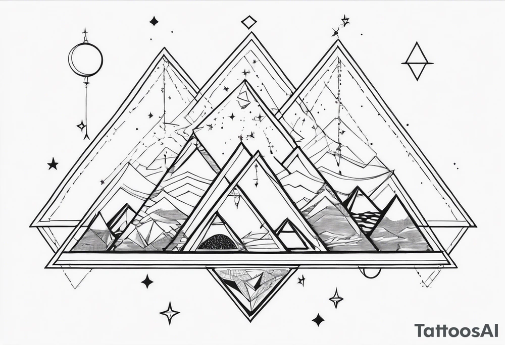 Aquarius constellation with pyramids tattoo idea