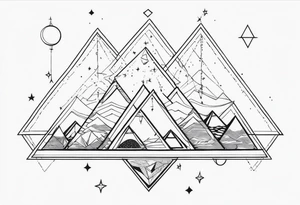 Aquarius constellation with pyramids tattoo idea