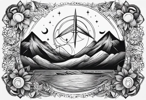 elegant line 
dainty 
spiritual 
moon 
sun 
arrow
spine
narrow tattoo idea