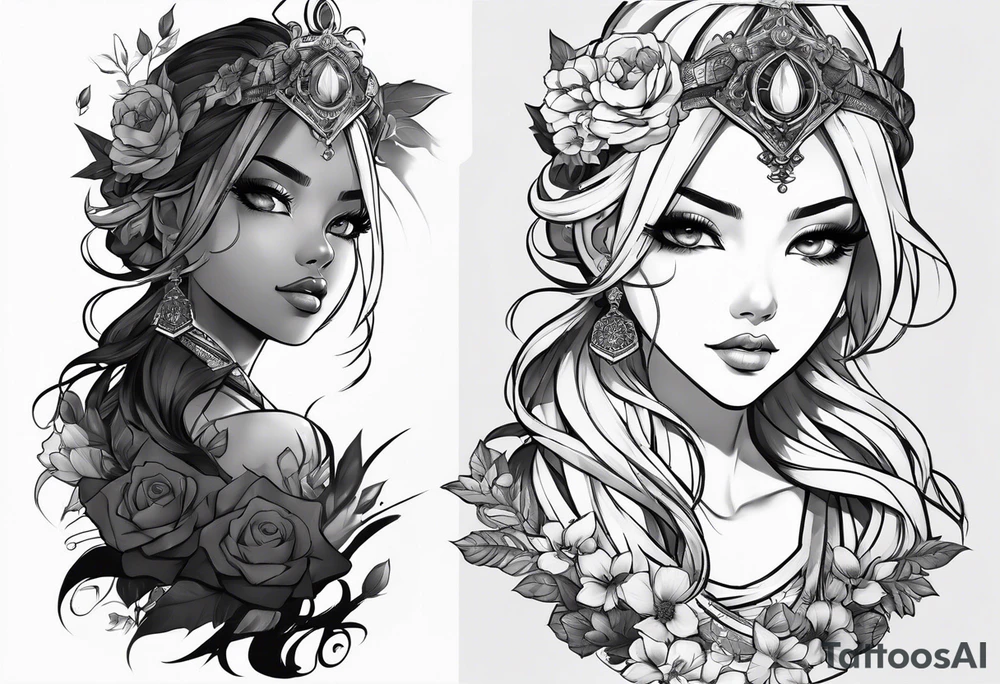 A black anime character tattoo idea