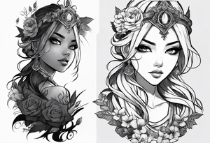 A black anime character tattoo idea
