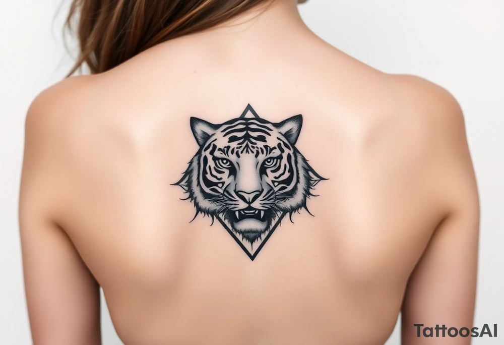 Tiger with mountains tattoo idea