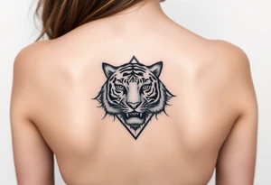 Tiger with mountains tattoo idea