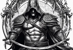 Phantom holding two swords tattoo idea