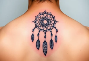 Neck piece with a beautiful dream catcher tattoo idea