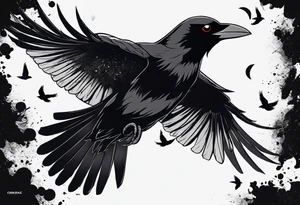 Semi-colon with the upper dot turns into uchiha itachi's crows tattoo idea
