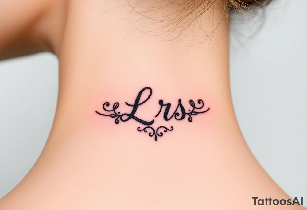 Small Kiss mark with the initials lrs tattoo idea