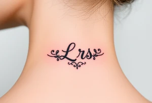 Small Kiss mark with the initials lrs tattoo idea