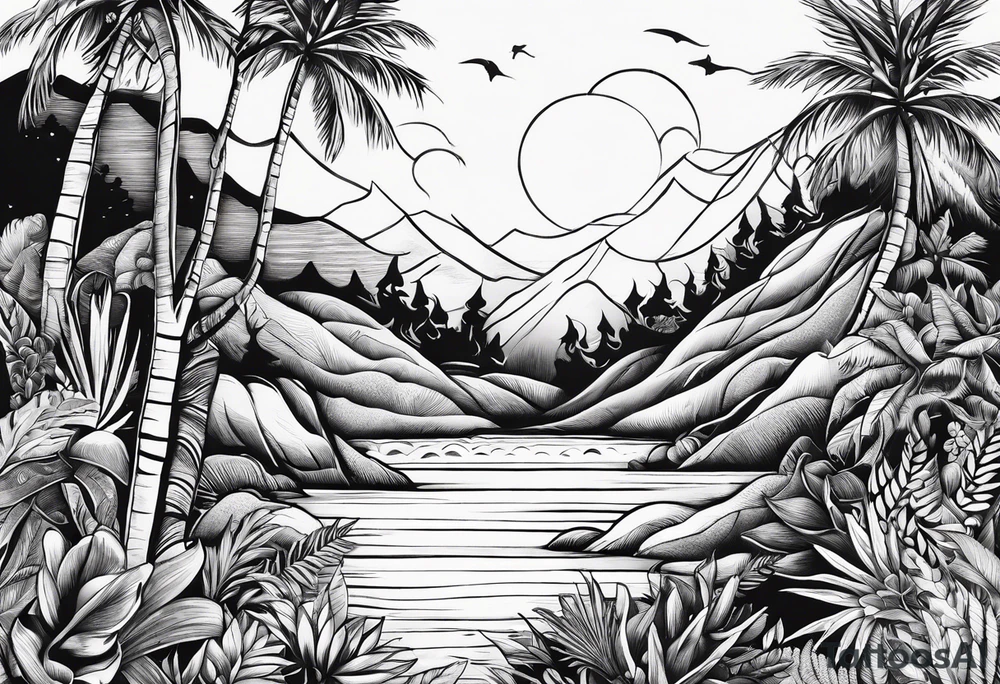 The words: "Pura vida" changed with nature, Spirituality, Meditation and something that resembles slowing down tattoo idea