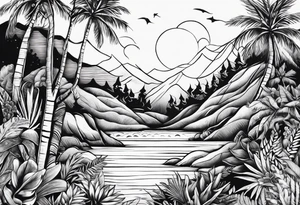 The words: "Pura vida" changed with nature, Spirituality, Meditation and something that resembles slowing down tattoo idea