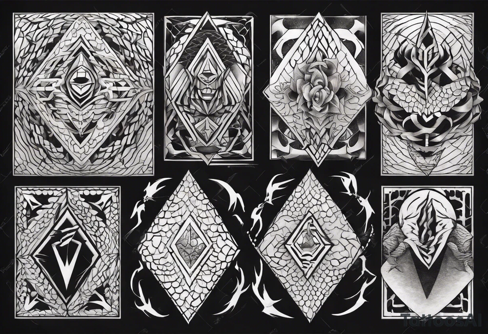 Dragon skin symmetrical tattoo idea