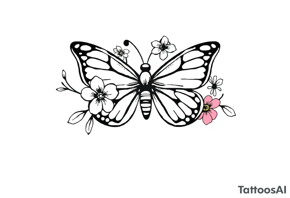 Flowers butterfly, mississippi, tattoo idea