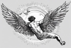 Icarus falling from flying too close to the sun tattoo idea